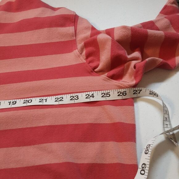 MOTHERHOOD MATERNITY Tee Striped Rugby Reddish Pink White Cotton size 3X‎ - Picture 6 of 13